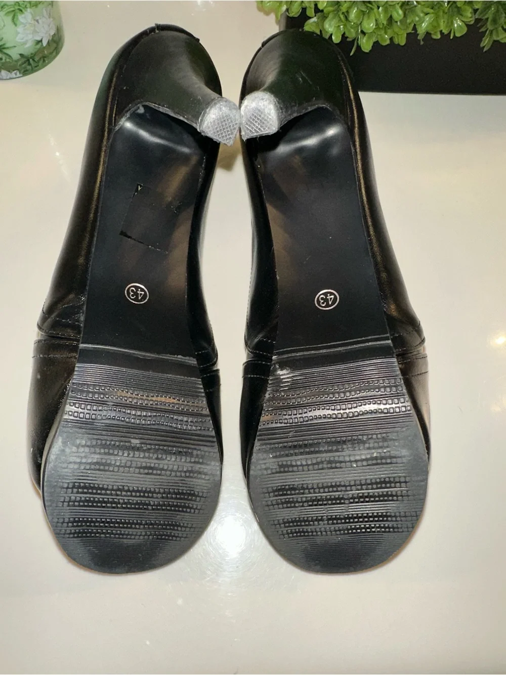 Women's Black Peep-Toe Heel Booties